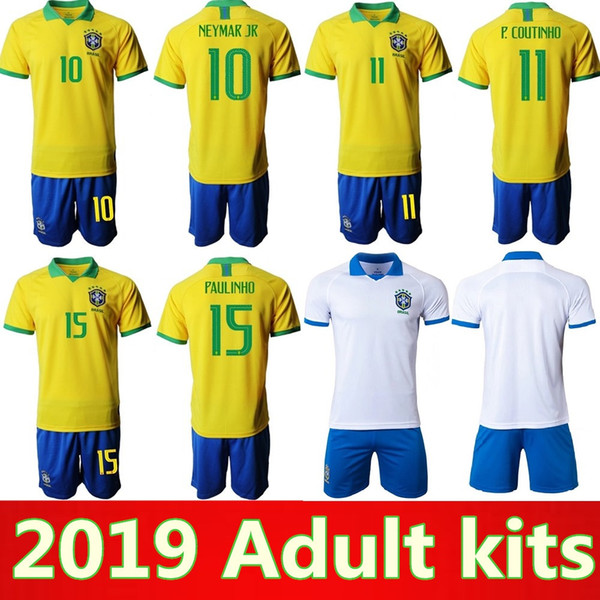 2019 Brasil home adult kit Jersey DAVID LUIZ G.JESUS P.COUTINHO MARCELO RONALDINHO DAVID LUIZ Soccer Jersey 2020 Brazil Football Jersey