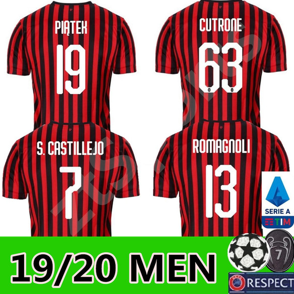 AC milan 19 20 soccer jerseys 2019 2020 football shirt HIGUAIN PAQUETA jersey BORINI PIATEK CALDARA CUTRONE Camisa CALHANOGLU PIATEK maillot