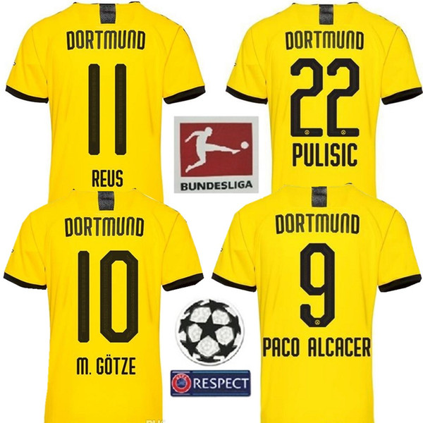 TOP Thailand Borussia Dortmund soccer jersey 2019 2020 PHILIPP GOTZE REUS PULISIC WITSEL 19 20 PACO ALCACER KAGAWA football shirt uniforms