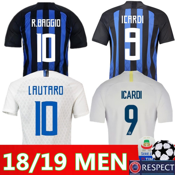 Thai Quality Inter Home Away Soccer Jerseys 2018 2019 PERISIC ICARDI BROZOVIC NAINGGOLAN CANDREVA Milan Football Shirts Plus Size S-XXL