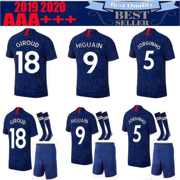 2019 2020 HAZARD HIGUAIN Soccer Jersey adult Kit 19 20 GIROUD KANTE Willian DAVID LUIZ football shirts