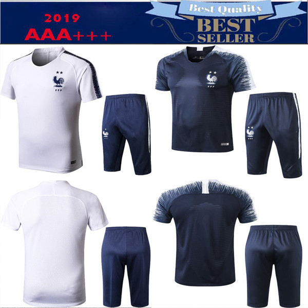 2 Stars Maillot de Foot short sleeve 3/4 training kits survetement football jogging Equipe de french new soccer tracksuit