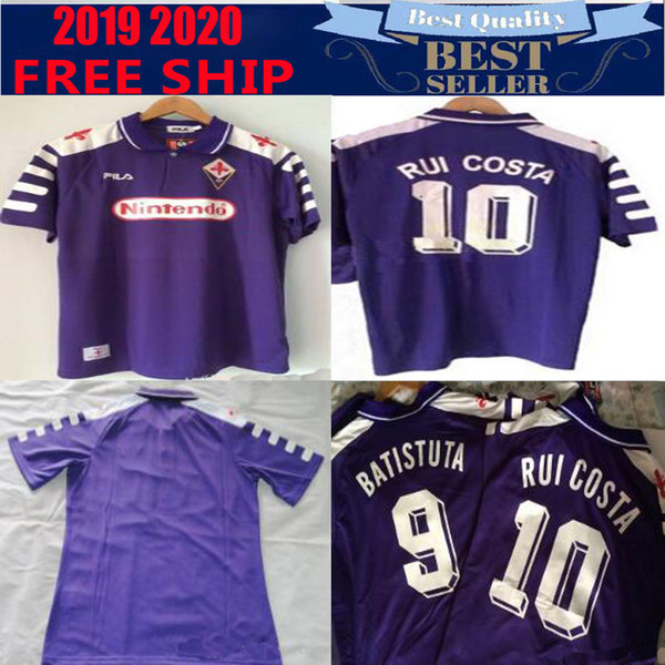 Retro soccer jersey Florence 98 99 9# Batistuta 10# Rui Costa football shirt