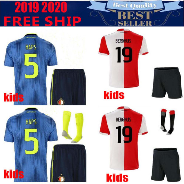 2019 2020 Feyenoord soccer jersey kids kits home away 19 20 LARSSON 32 V.PERSIE 19 BERGHUIS 10 VILHENA 9 JORGENSEN boys SHIRT