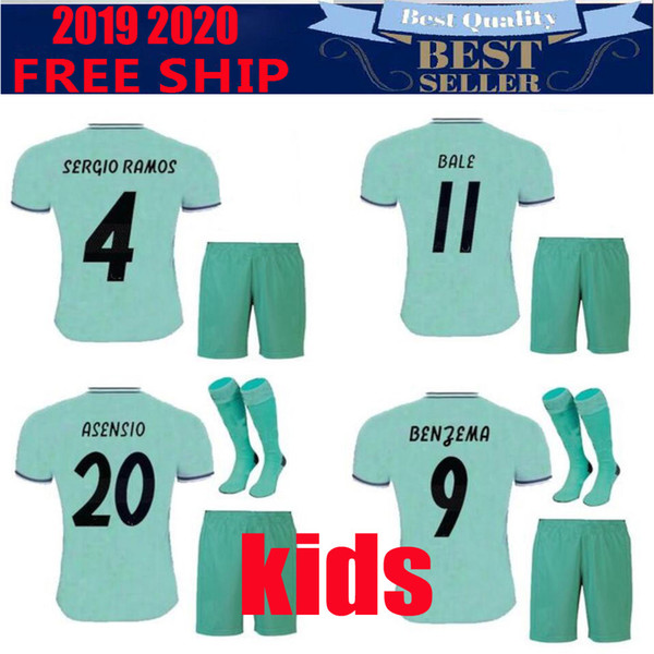 19 20 Real Madrid Home kids kits Away Soccer Jerseys Thailand 2019 MODRIC BALE KROOS ISCO BENZEMA 3rd boys Football Shirts Mariano