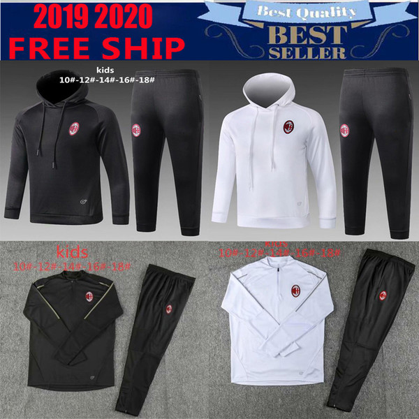 19 20 AC milan kids kits tracksuit soccer jersey 20 football shirt HIGUAIN PAQUETA BORINI CALDARA CUTRONE CALHANOGLU maillot traning suit