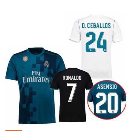 2017 Real Madrid away 3rd jersey 2018 Ronaldo Soccer jersey MODRIC LUCAS V BALE KROOS ISCO BENZEMA football shirts Camisa new jersey