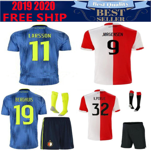 NEW 2019 2020 Feyenoord away soccer jerseys 19 20 LARSSON V.PERSIE BERGHUIS VILHENA JORGENSEN shirts