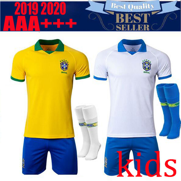 2019 2020 brazil home away soccer Jerseys Kids kits Soccer Jerseys Gesus Firmino P.COUTINHO NEY MAR JR Child Soccer Shirts uniform kits