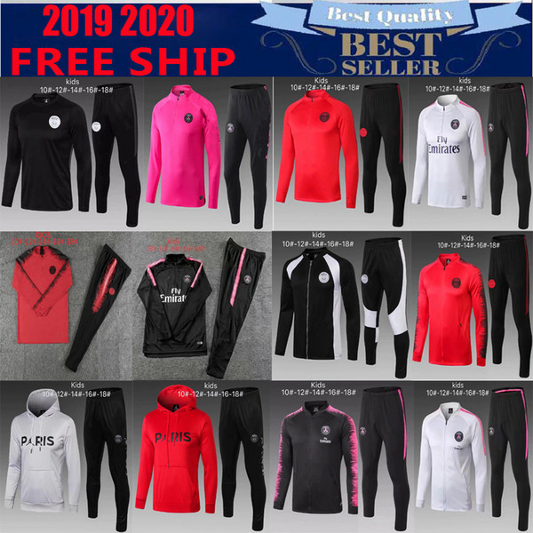 PSG NEY MAR JR kids kits soccer Tracksuit 2018-2019 jacket jogging chandal MARTIAL KANTE RONALDO MBAPPE GRIEZMANN Football Training suit