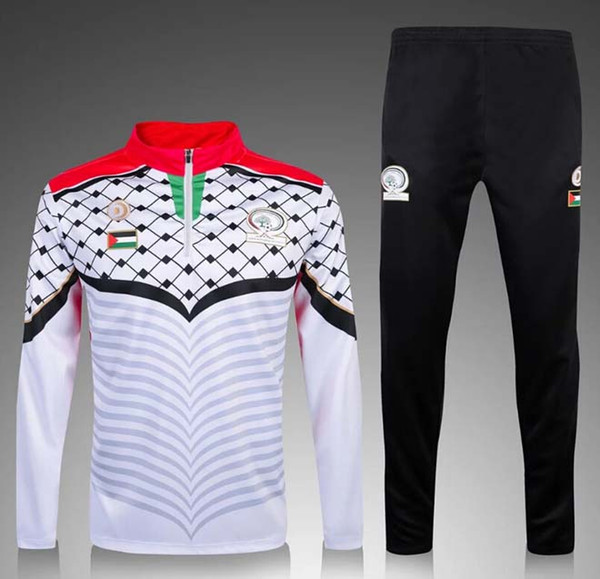 2017 Thai quality Palestine survetement football tracksuits training suits 16 17 18 soccer jacket Long pants sports wear soccer sets