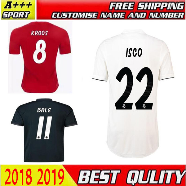 Thai quality 2018 Real madrid camiseta de futbol Soccer Jersey 18 19 home away 3rd MODRIC ISCO RAMOS Asensio Kroos BALE Football Jerseys