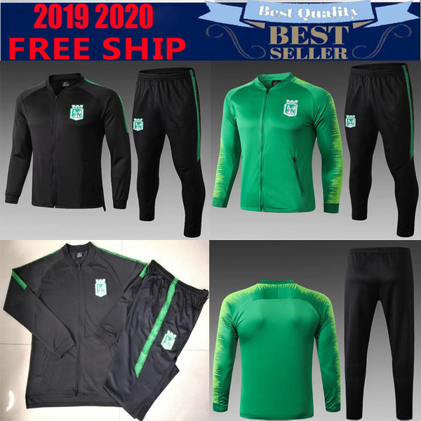 newest top quality 19 20 adult Nacional Medellin Soccer tracksuit 2019 2020 National competition H.BARCOS full zipper jacket traning suit