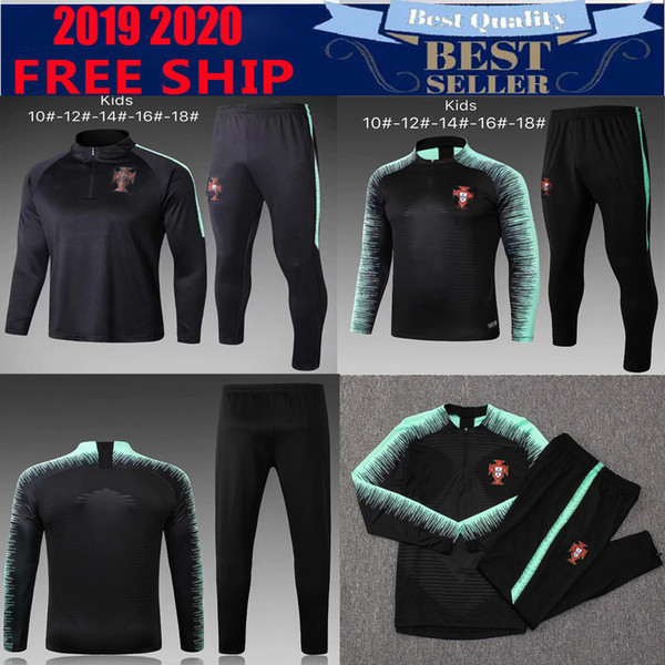 NEW Portugales kids kits tracksuit 2019 2020 Futbol RONALDO soccer jacket 2020 Maillot de Foot set traning suit