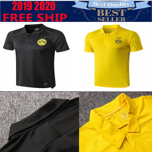 2019 Dort mund Away Soccer Jersey 18 19 #11 REUS Black polo Shirt Customized #22 PULISIC #10 M.GOTZE Football Uniform On Sales