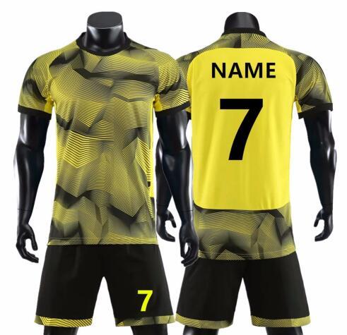 New Men personality Soccer Jerseys Sets Survetement Football Kits Adult Futbol Training competition Sportswear suit DIY Print