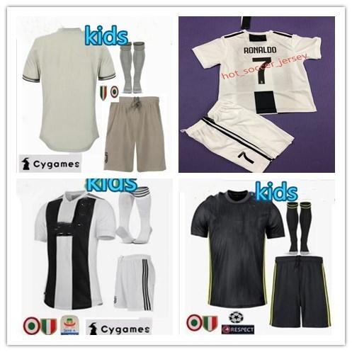 juventus soccer Jersey kids Kit 2018/19 RONALDO DYBALA HIGUAIN DANI ALVES PJANIC Marchisio child 2018 2019 soccer Shirt uniforms