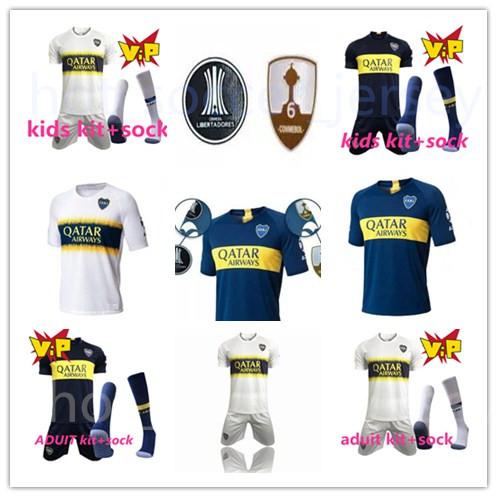 18 19 Boca Juniors Home Soccer jerseys Uniforms Men's or kidsThai Quality Soccer Jersey Boca Away Football Blue White Pavon GAGO TEVEZ