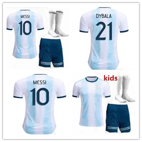New Argentina home soccer Jersey 2019/20 Argentina Adult kit kids MESSI DYBALA DI MARIA AGUERO HIGUAIN national team 2019 Football jersey