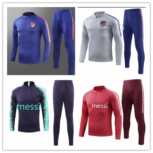 New 18 19 Atletico messi Training suit chandal 18 19 GRIEZMANN F.TORRES KOKE SAUL Madrid Football sportswear set tracksuit messi