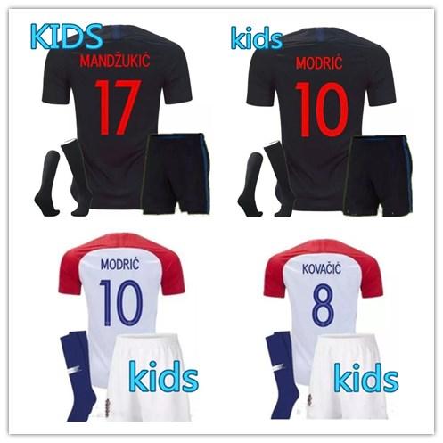 kids Croácia MANDZUKIC Hrvatska MODRIC football kit shirt PERISIC KALINIC RAKITIC KOVACIC Children's jerseys