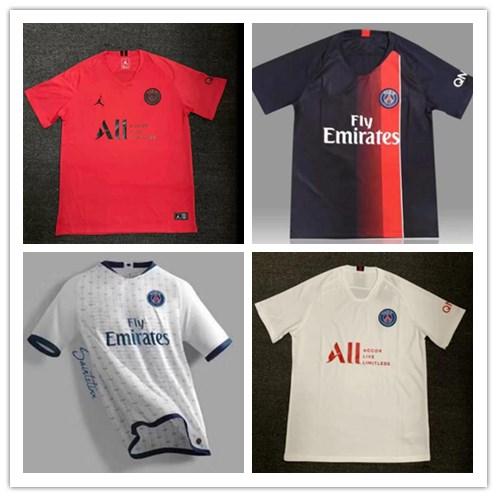 NEW 19/20 Paris soccer jersey with ligue 1 patch 2019 20 psg mbappe CAVANI PSG football shirts survetement maillot de foot customiz