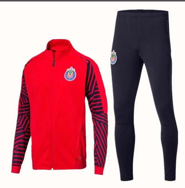 2019/20 Chivas de Guadalajara tracksuit MEXICO Club LIGA MX 2019 Long Sleeve full zipper tracksuit A.PULIDO 18/19 Football jacket