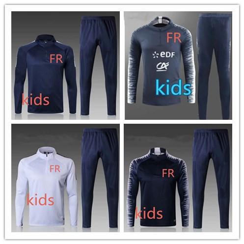 Maillot de foot survetement kids soccer tracksuit 2018-2019 Survêtement de football mbappe POGBA GRIEZMANN child football training suit