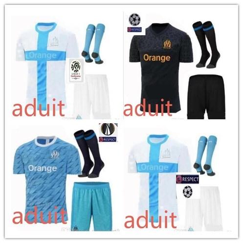 NEW Olympique de Marseille Soccer jersey 2019/20 Marseille Maillot De Foot balotelli THAUVIN Marseille soccer jersey adult kit with socks