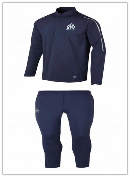 2018 2019 Marseille Tracksuit Soccer jersey Football Top Coat Pants Sports Training suit 18 19Marseille Adults OM Football chándal Suit