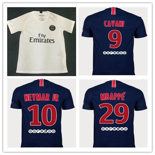 2018/19 Pari psgsoccer jersey with ligue 1 patch 18 19 neymar jr mbappe CAVANI PSG home football shirts survetement maillot de foot customiz