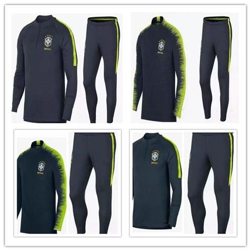 thai quality2017/18 brazil Soccer training suit 17/18 D.COSTA DAVID LUIZ T.SILVA OSCAR NEYMAR JR soccer jerseys tracksuit shirts