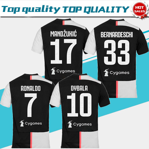 2019 Brand New #7 RONALDO League Club Home Soccer Jersey 19/20 #10 DYBALA Men Popular football Shirt Game Uniform On Sales With Newest Patch