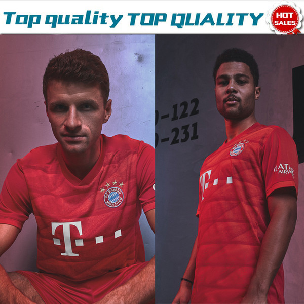 2019 #25 MULLER home Red Soccer Jersey 19/20 Soccer Shirt Customized #9 LEWANDOWSKI #17 BOATENG Bayern Munich Football uniforms On Sale