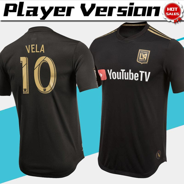 MLS Player version Los Angeles FC Home Soccer Jersey 2019 #10 VELA Los Angeles FC black soccer shirt #9 ROSSI LAFC Football uniforms