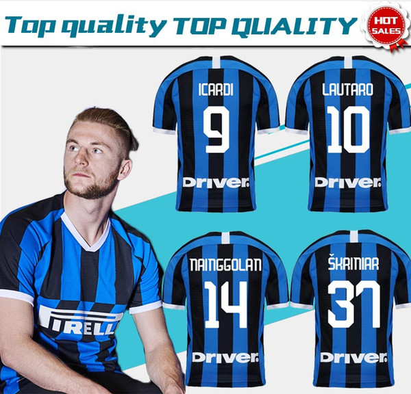 2019 Inter home Soccer Jersey #9 ICARDI #14 NAINGGOLAN Brand New 19/20 Soccer Short Sleeve Football uniforms League club Customize sales