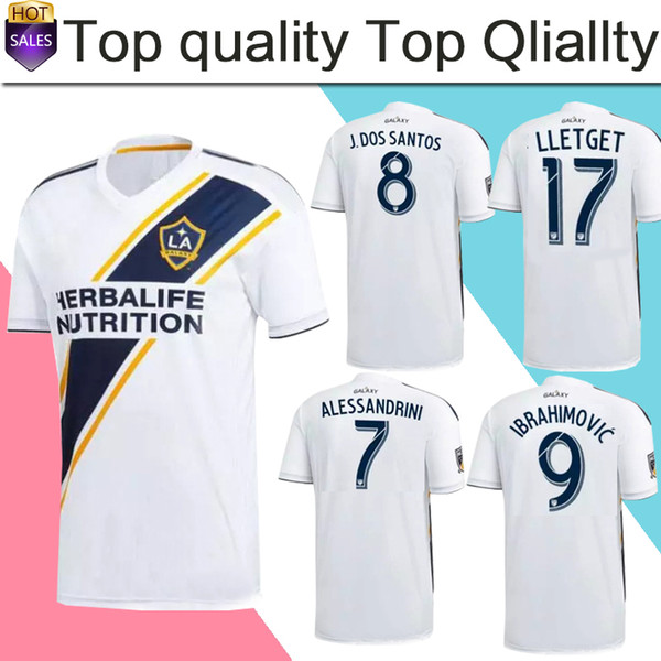 MLS 2018 Los Angeles Galaxy home Soccer Jersey 2018 LA Galaxy white Soccer Shirt Customized # 9 IBRAHIMOVIC football uniform