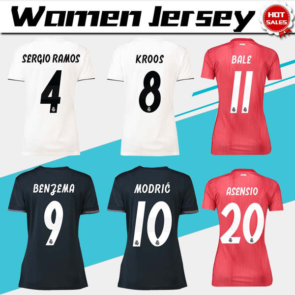 Women ISCO Real Madrid home white Soccer Jerseys 18 19 Real Madrid Women away soccer Shirts 2019 lady 3rd red Football uniforms ASENSIO girl