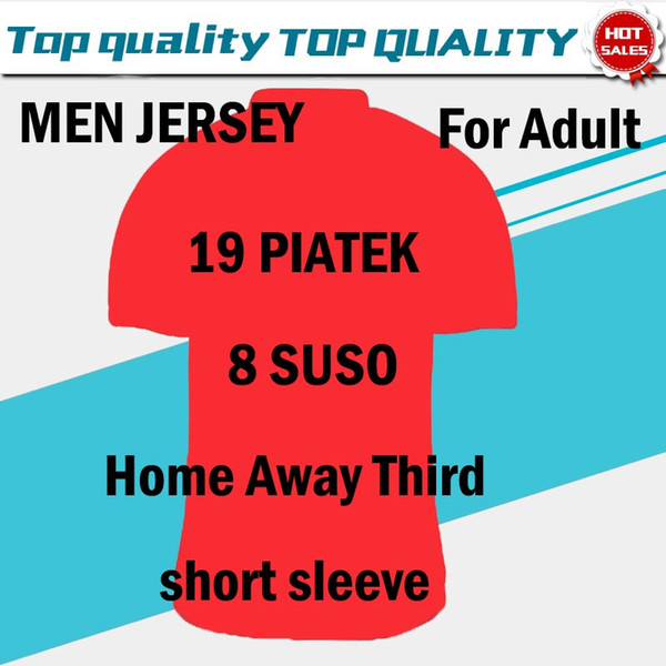 2019 #19 PIATEK Home Red Men Soccer Jersey 2018/2019 Away white club league Game Soccer Shirt third short sleeve Football Uniform Sales