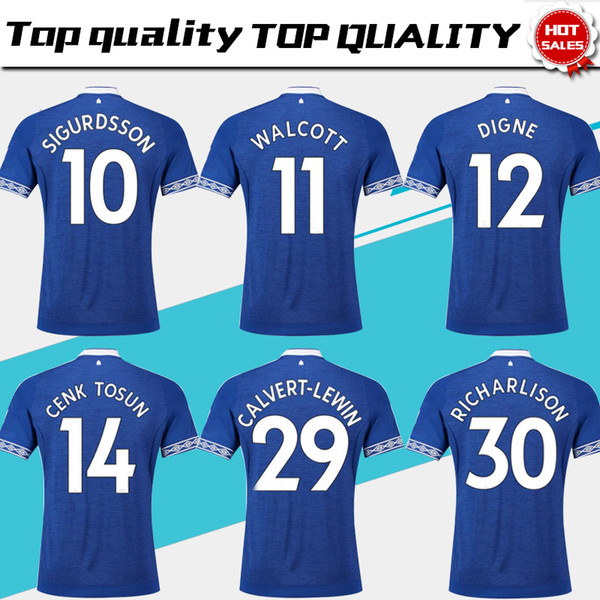 #10 SIGURDSSON home blue Soccer Jersey 18/19 soccer Shirt 2019 # 11 WALCOTT #6 JAGIELKA Football uniforms Sales size S-2XL