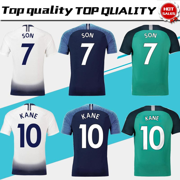 #10 KANE #7 SON soccer jerseys home white away blue 18/19 League football club shirt #20 DELE #23 ERIKSEN 3rd Men's jerseys short sleeves