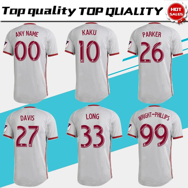 2019 MLS New York Red Bulls Soccer Jerseys #10 KAKU #26 PARKER New York Red Bulls Home gray Soccer Shirt 2019 Football Uniform Size S-XXL