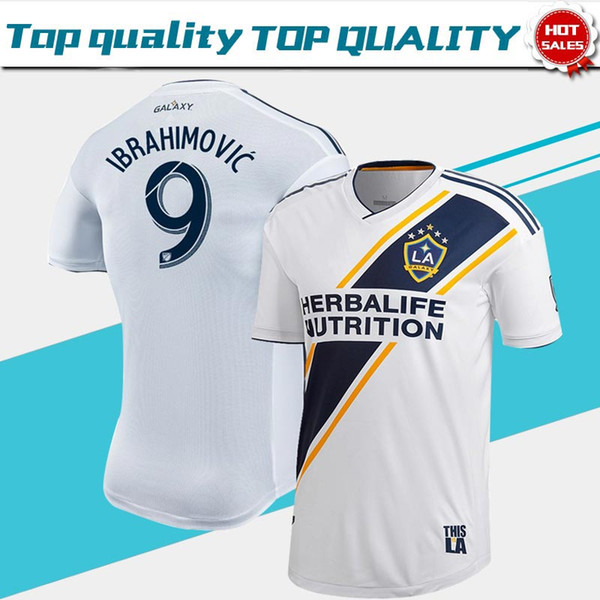 MLS Player version Los Angeles Galaxy Home Soccer Jersey 2019 #9 IBRAHIMOVIC LA Galaxy soccer shirt #8 J.DOS SANTOS Football uniforms