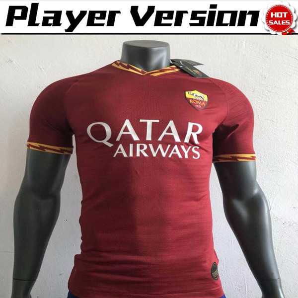 New 2019 Player version Roma home red Soccer Jersey 19/20 DE ROSSI A.S.Roma Soccer Shirt DZEKO EL SHAARAWY football uniform Sales