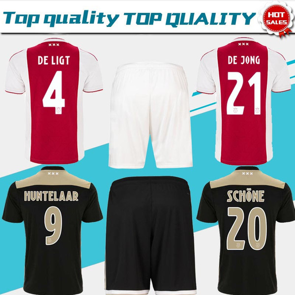 Ajax home red white Soccer Jerseys suit 18/19 Ajax away Soccer Shirt kit 2019 #10 TADIC #21 DE JONG #22 ZIYEC football uniform jersey+shorts