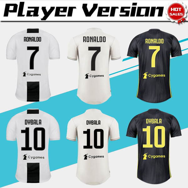 2019 Player Version #7 RONALDO Soccer Jersey 18/19 #10 DYBALA #17 MANDZUKIC Home white Soccer shirt away third short sleeve Football uniform