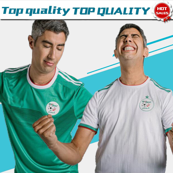 2019 Algeria national football team Home white Away Green 19/20 Men Soccer Jerseys Football Shirt Short sleeve Algeria Football Uniform