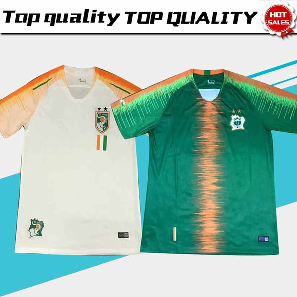 2019 Ivory Coast national football team Soccer Jersey 18/19 White Green Soccer Shirt Customized short sleeve football uniform Sales S-XL