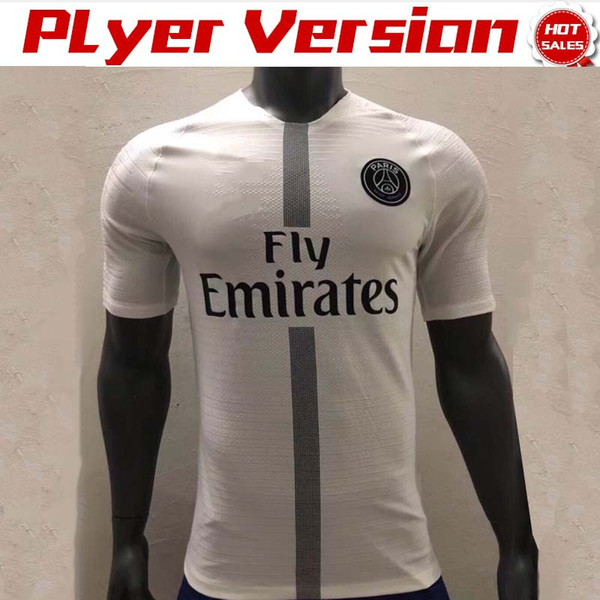 Player Version New Logo PSG Soccer Jerseys 18/19 Champions League PSG White #10 NEYMAR JR #7 MBAPPE #9 CAVANI Football Shirts Sales