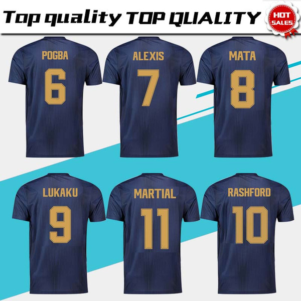 2019 Champions League #7 ALEXIS third Soccer Jersey 18/19 #6 POGBA 3rd Soccer Shirt #11 MARTIAL #9 LUKAKU#10 RASHFORD Football uniforms